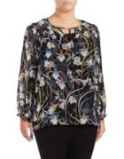 Context Plus Printed Long-sleeve Blouse