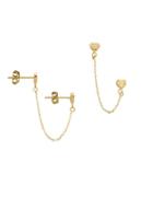 Lord & Taylor 14k Yellow Gold Heart Chain Earring