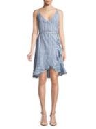 Vero Moda Striped Ruffle Wrap Dress