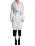 Sofia Cashmere Fox Fur-trimmed Wool & Cashmere Wrap Coat