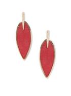 Vince Camuto Crystal And Leather Statement Earrings