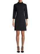 Karl Lagerfeld Paris Embellished Mockneck Shift Dress