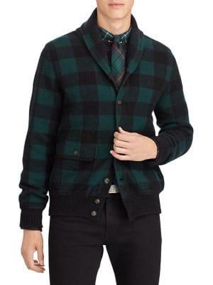 Polo Ralph Lauren Checked Wool-blend Cardigan
