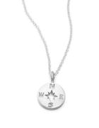 Dogeared Sterling Silver Compass Necklace