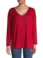 Jones New York Long Sleeve V-neck Top
