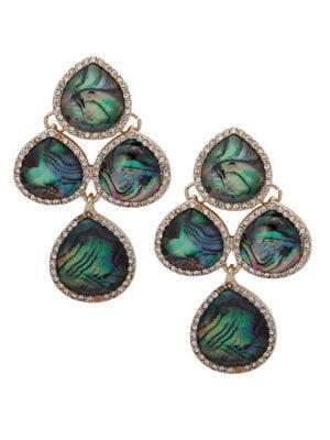 Anne Klein Pear-stone Chandelier Ez Comfort Clip-on Earrings