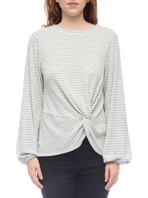 B Collection By Bobeau Sierra Striped Side Knot Tee