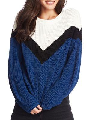 1.state Chevron Cotton Sweater