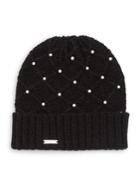 Karl Lagerfeld Paris Diamond Knit Faux-pearl Hat