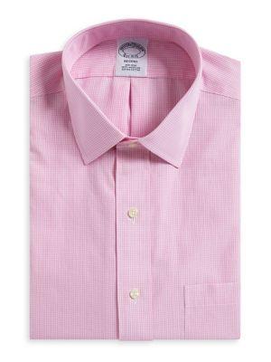 Brooks Brothers Gingham Print Regent Fit Dress Shirt