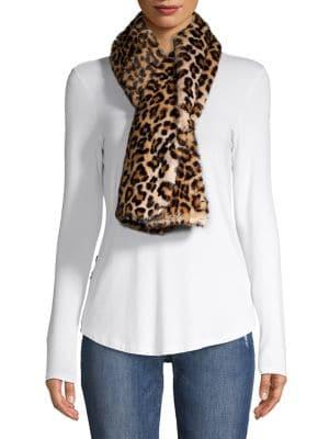 Karl Lagerfeld Paris Leopard-print Pull-thru Faux Fur Scarf