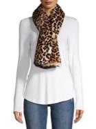 Karl Lagerfeld Paris Leopard-print Pull-thru Faux Fur Scarf