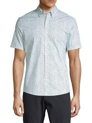 Michael Kors Printed Stretch Button-down Shirt