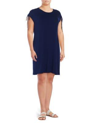 Vince Camuto Plus Lace-up Cap-sleeve Shift Dress
