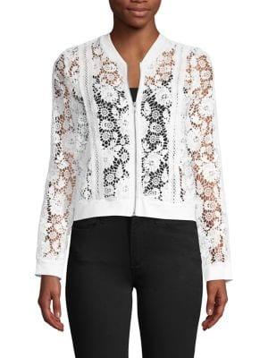 Jack By Bb Dakota Feeling Lacey Lace Bomber Jacket