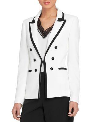 Tahari Arthur S. Levine Contrast Military-button Jacket