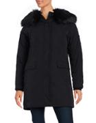 Calvin Klein Long Sleeve Faux Fur Trim Hooded Parka Jacket