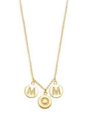 Kate Spade New York Pave Mom Charm Pendant Necklace