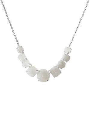 Lucky Brand Malibu Glamping Silvertone & Crystal Collar Necklace