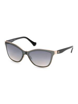 Balenciaga 54mm Acetate & Metal Cat's-eye Sunglasses
