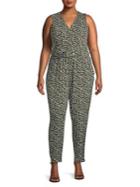 Michael Michael Kors Plus Sleeveless Camo Twist Jumpsuit