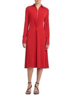 Donna Karan Zippered Long Sleeve Shift Dress