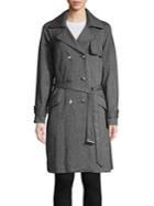Jones New York Belted Heathered Trench Coat