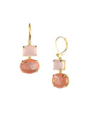 Carolee Malibu Dreams Crystal Rectangle And Oval Double Drop Earrings