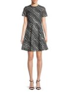 Michael Michael Kors Floral-embroidered Fit-&-flare Dress