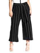 City Chic Plus Striped Cropped Pants