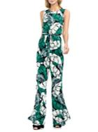 Vince Camuto Sleeveless Palm Print Jumpsuit
