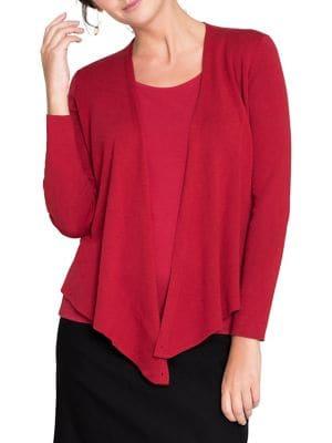 Nic+zoe Petite Asymmetric Knit Cardigan