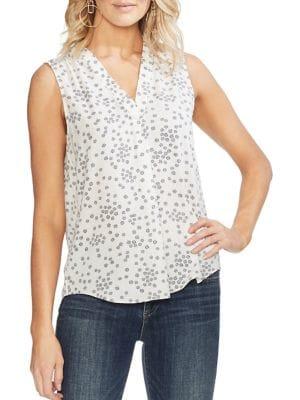 Vince Camuto Petite V-neck Ditsy Print Top