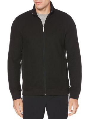 Perry Ellis Full-zip Jacquard Sweater