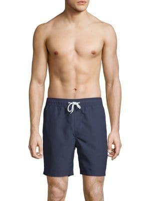 Black Brown Solid-tone Swim Trunks
