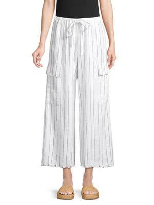 Bailey 44 Striped Linen-blend Drawstring Pants