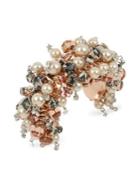 Betsey Johnson Rose Goldtone Mixed Stone & Faux-pearl Shaky Cuff Bracelet
