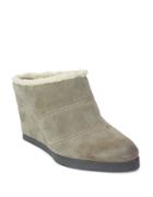 Tahari Spencer Suede Sherpa-trimmed Ankle Boots