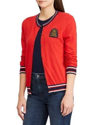 Lauren Ralph Lauren Striped-trimmed Cardigan