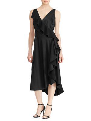Lauren Ralph Lauren Asymmetric Ruffle Fit-and-flare Dress