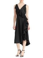 Lauren Ralph Lauren Asymmetric Ruffle Fit-and-flare Dress