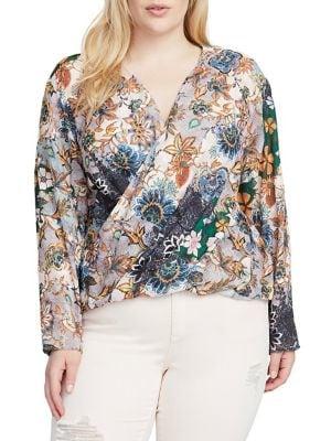 Rachel Rachel Roy Plus Wonderlust Faux-wrap Top
