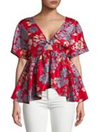 Cmeo Collective Cut-out Floral Top