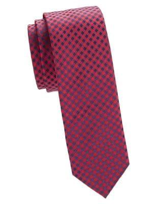 Hugo Slim Silk Gingham Tie