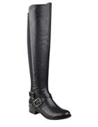 Ivanka Trump Overland Leather And Crepe Over-the-knee Boots