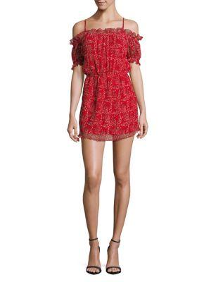 The Fifth Label Printed Cold-shoulder Mini Dress