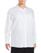 Lord & Taylor Split-back Button-front Shirt