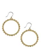 Lucky Brand Goldtone Scalloped Edge Front Drop Earrings