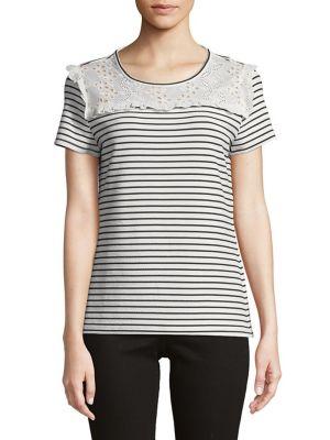 Karl Lagerfeld Paris Stripe Roundneck Tee