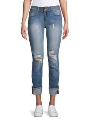 Design Lab Split Cuff Cropped Jeans